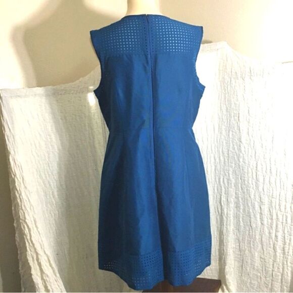 J. Crew NWT A-Line Perforated Blue Size 14 - Picture 5 of 13